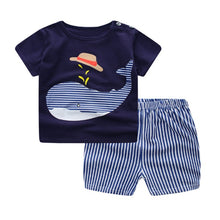 Load image into Gallery viewer, Cartoon Clothing Baby Boy Summer Clothes T-shirt Baby Girl Casual Clothing Sets