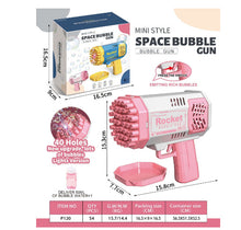 Load image into Gallery viewer, Bubble Gun Rocket 69 Holes Soap Bubbles Machine Gun Shape Automatic Blower With Light Toys For Kids Pomperos