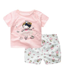Load image into Gallery viewer, Cartoon Clothing Baby Boy Summer Clothes T-shirt Baby Girl Casual Clothing Sets