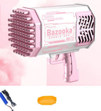 Load image into Gallery viewer, Bubble Gun Rocket 69 Holes Soap Bubbles Machine Gun Shape Automatic Blower With Light Toys For Kids Pomperos