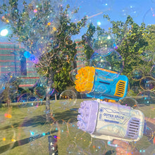 Load image into Gallery viewer, Bubble Gun Rocket 69 Holes Soap Bubbles Machine Gun Shape Automatic Blower With Light Toys For Kids Pomperos