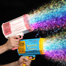 Load image into Gallery viewer, Bubble Gun Rocket 69 Holes Soap Bubbles Machine Gun Shape Automatic Blower With Light Toys For Kids Pomperos