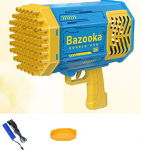 Load image into Gallery viewer, Bubble Gun Rocket 69 Holes Soap Bubbles Machine Gun Shape Automatic Blower With Light Toys For Kids Pomperos