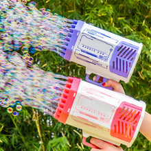 Load image into Gallery viewer, Bubble Gun Rocket 69 Holes Soap Bubbles Machine Gun Shape Automatic Blower With Light Toys For Kids Pomperos
