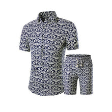 Load image into Gallery viewer, Summer Men Printed T-shirt + Shorts Decorative Pattern Two Piece Sets Plus Size H9-EthioTELL
