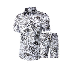 Load image into Gallery viewer, Summer Men Printed T-shirt + Shorts Decorative Pattern Two Piece Sets Plus Size H9-EthioTELL