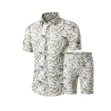 Load image into Gallery viewer, Summer Men Printed T-shirt + Shorts Decorative Pattern Two Piece Sets Plus Size H9-EthioTELL