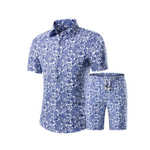 Load image into Gallery viewer, Summer Men Printed T-shirt + Shorts Decorative Pattern Two Piece Sets Plus Size H9-EthioTELL