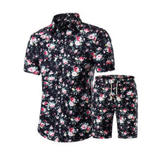 Load image into Gallery viewer, Summer Men Printed T-shirt + Shorts Decorative Pattern Two Piece Sets Plus Size H9-EthioTELL