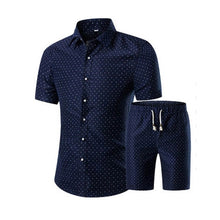 Load image into Gallery viewer, Summer Men Printed T-shirt + Shorts Decorative Pattern Two Piece Sets Plus Size H9-EthioTELL