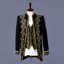 Load image into Gallery viewer, PYJTRL S-XXL Mens Classic Three Piece Embroidery Palace Stage Singer Wedding Suits Latest Coat Pant Designs Costume Homme-EthioTELL