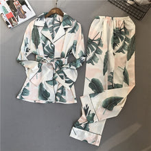 Load image into Gallery viewer, Voplidia Pyjamas Women 2018 New Spring Fall Stitch Pijamas Set Silk Feeling Sleepwear Pajamas for women Pijama Feminino Pyjama-EthioTELL