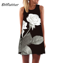 Load image into Gallery viewer, Women New Arrival Rose Print Sleeveless Summer Dress.-Women's Clothing-EthioTELL