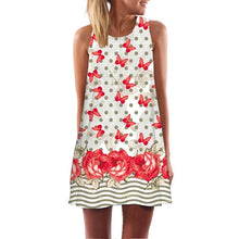 Load image into Gallery viewer, Women New Arrival Rose Print Sleeveless Summer Dress.-Women's Clothing-EthioTELL