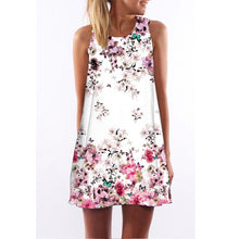 Load image into Gallery viewer, Women New Arrival Rose Print Sleeveless Summer Dress.-Women's Clothing-EthioTELL