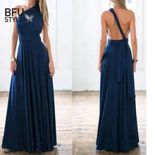Load image into Gallery viewer, Sexy Long Dress Bridesmaid Formal Multi Way Wrap Convertible Infinity Maxi Dress Navy Blue Hollow Out Party Bandage Vestidos-EthioTELL