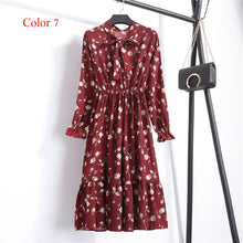 Load image into Gallery viewer, Women's High Elastic Waist Full Sleeve Flower Print Dress-EthioTELL
