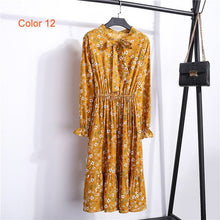 Load image into Gallery viewer, Women's High Elastic Waist Full Sleeve Flower Print Dress-EthioTELL
