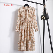 Load image into Gallery viewer, Women's High Elastic Waist Full Sleeve Flower Print Dress-EthioTELL