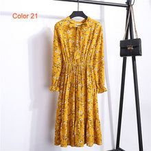 Load image into Gallery viewer, Women's High Elastic Waist Full Sleeve Flower Print Dress-EthioTELL