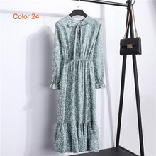 Load image into Gallery viewer, Women's High Elastic Waist Full Sleeve Flower Print Dress-EthioTELL