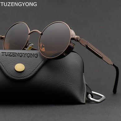 Classic Gothic Steampunk Sunglasses Polarized Men Women Brand Designer Vintage Round Metal Frame Sun Glasses High Quality UV400-Accessories-EthioTELL