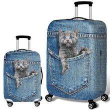 Load image into Gallery viewer, TLDGAGAS Stretch Fabric Cute Cat Luggage Protective Cover Suit 18-32 Inch Trolley Suitcase Case Covers Travel Accessories-EthioTELL