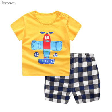 Cotton Baby Sets Leisure Sports Boy T-shirt + Shorts clothes-Kids & Babies-EthioTELL