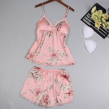 Load image into Gallery viewer, Satin Pajamas Big Size Bathrobe Women Lace Lingerie Sleepwear Set long sleeve and easy-EthioTELL