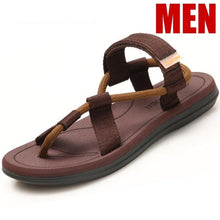 Load image into Gallery viewer, Sandals Men Sandalias Hombre Gladiator Sandals for Male Summer Roman Beach Shoes Flip Flops Slip on Flats Slippers Slides-EthioTELL