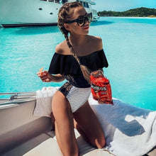 Load image into Gallery viewer, Sexy One Piece Swimsuit Women 2019 Summer Beachwear Lace One Shoulder Swimwear Bathing Suits Bodysuit Monokini Swimsuit-EthioTELL