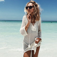 Load image into Gallery viewer, New Sexy Cover Up Bikini Women Swimsuit Cover-up Beach Bathing Suit Beach Wear Knitting Swimwear Mesh Beach Dress Tunic Robe-EthioTELL