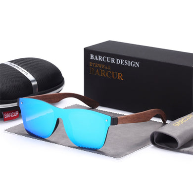 BARCUR Natural Black Walnut Sun glasses for Men Polarized Sunglasses Wood UV400 Oculos de sol masculino feminino-EthioTELL