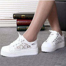 Load image into Gallery viewer, Women shoes 2019 fashion summer casual ladies shoes cutouts lace canvas hollow breathable platform flat shoes woman sneakers-EthioTELL
