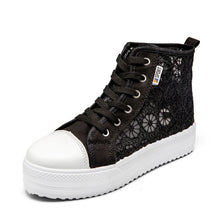 Load image into Gallery viewer, Women shoes 2019 fashion summer casual ladies shoes cutouts lace canvas hollow breathable platform flat shoes woman sneakers-EthioTELL