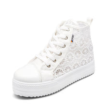 Load image into Gallery viewer, Women shoes 2019 fashion summer casual ladies shoes cutouts lace canvas hollow breathable platform flat shoes woman sneakers-EthioTELL