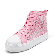 Load image into Gallery viewer, Women shoes 2019 fashion summer casual ladies shoes cutouts lace canvas hollow breathable platform flat shoes woman sneakers-EthioTELL