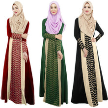 Load image into Gallery viewer, Women's fashion chiffon long dress Dubai national lace stitching mopping dress headscarf dress Islam Abaya Kaftan MuslimL0315-EthioTELL