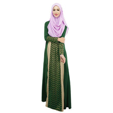 Load image into Gallery viewer, Women's fashion chiffon long dress Dubai national lace stitching mopping dress headscarf dress Islam Abaya Kaftan MuslimL0315-EthioTELL