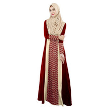 Load image into Gallery viewer, Women's fashion chiffon long dress Dubai national lace stitching mopping dress headscarf dress Islam Abaya Kaftan MuslimL0315-EthioTELL