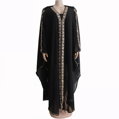 Black Tilapia Fashion Beading Women Maxi Long Dresses 150cm-Women's Clothing-EthioTELL