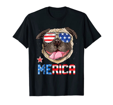 Cool Design Merica 4th of July Black T-shirt Dog Puppy-Other-EthioTELL